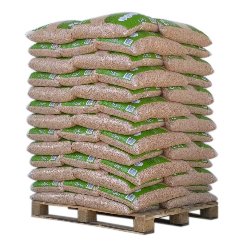 Palette de granulés pellets DIN+